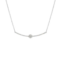 Pave Diamond Bar Necklace | 18K White Gold - Lexie Jordan Jewelry
