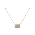 Pave Diamond Rectangle 14K Gold Necklace - Lexie Jordan Jewelry