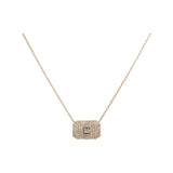 Pave Diamond Rectangle 14K Gold Necklace - Lexie Jordan Jewelry