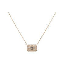 Pave Diamond Rectangle 14K Gold Necklace - Lexie Jordan Jewelry
