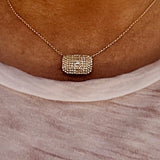 Pave Diamond Rectangle 14K Gold Necklace - Lexie Jordan Jewelry