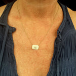 Pave Diamond Rectangle 14K Gold Necklace - Lexie Jordan Jewelry