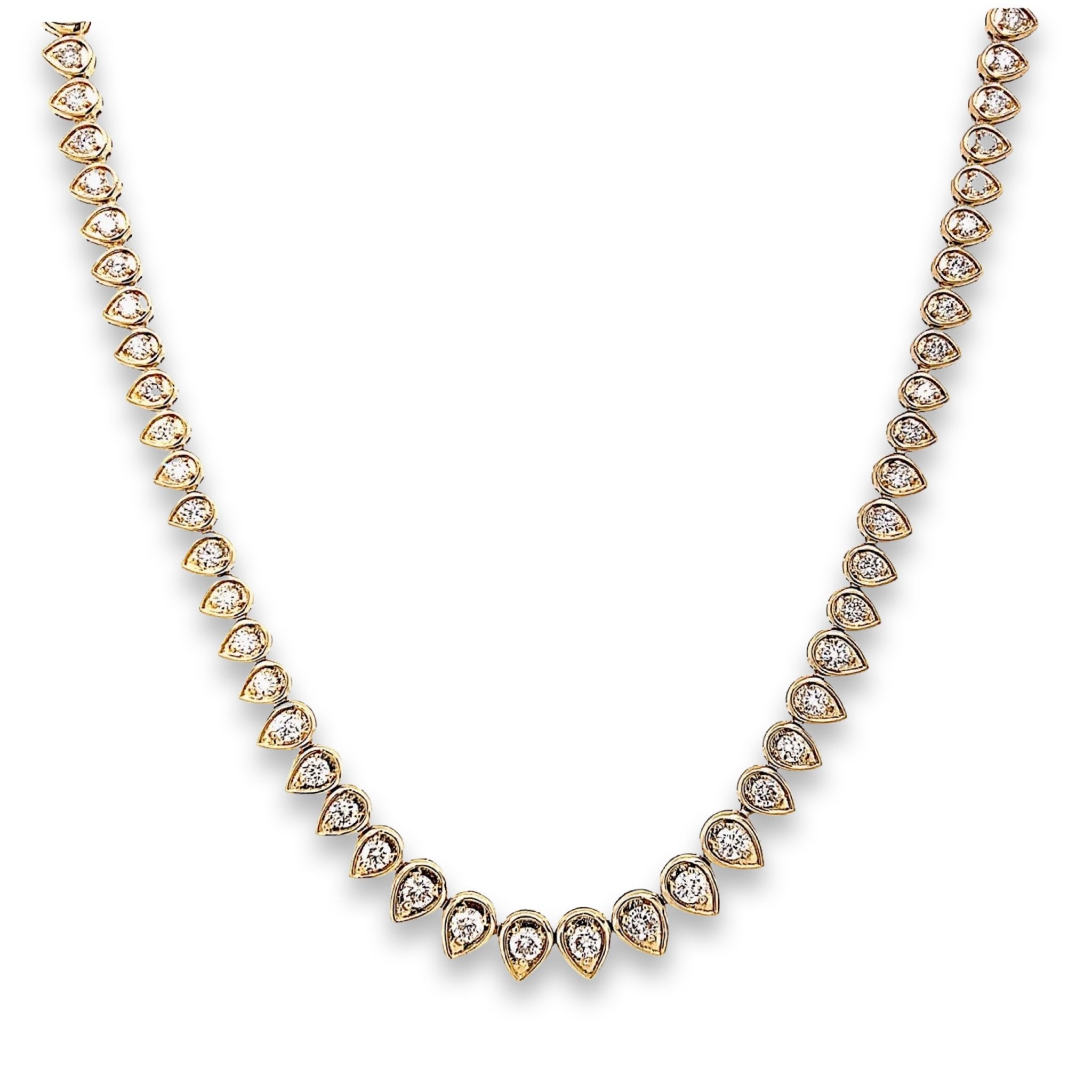 Pear Shape Diamond Link Necklace - Lexie Jordan Jewelry