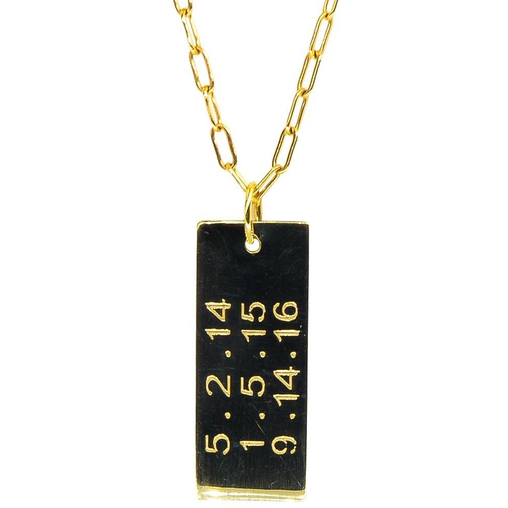 Personalized Dog Tag | 14K Gold | Custom Dates and Words - Lexie Jordan Jewelry