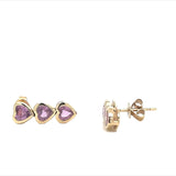 Pink Sapphire Heart Drop Earrings - Lexie Jordan Jewelry