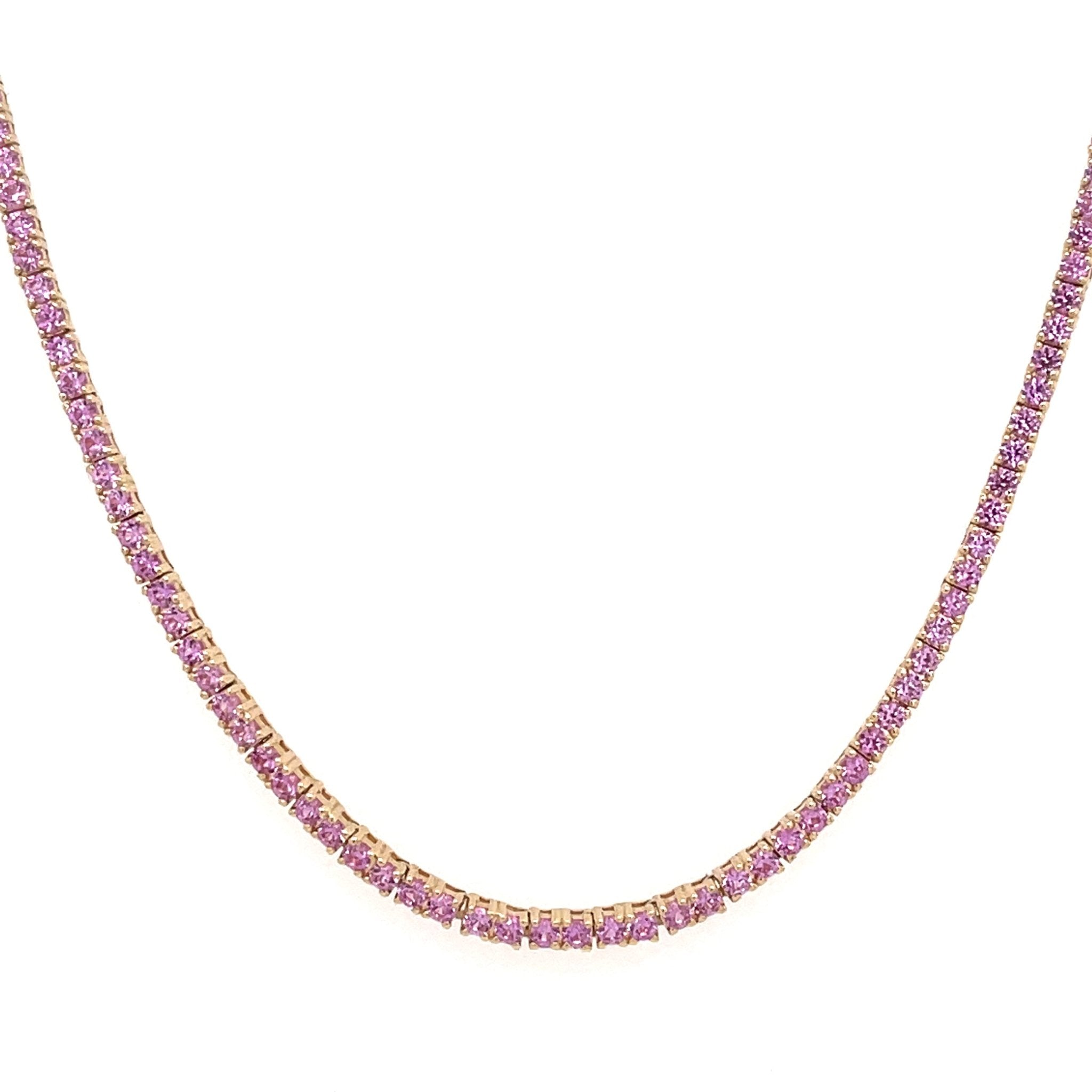 Pink Sapphire Tennis Necklace - Lexie Jordan Jewelry