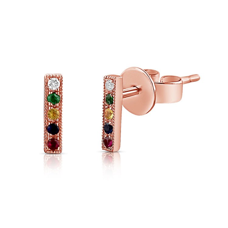 Rainbow Bar Stud - Lexie Jordan Jewelry