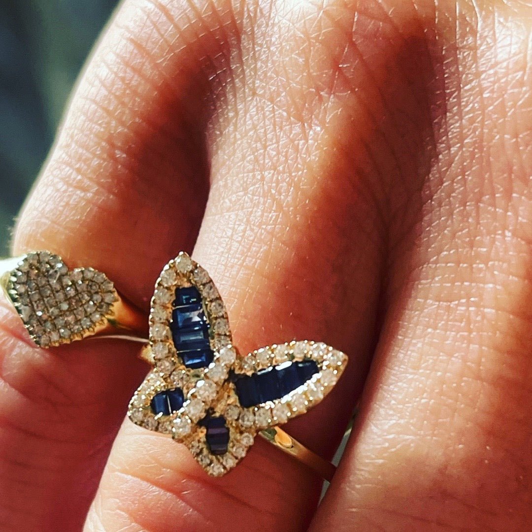 Sapphire and Diamond Butterfly Ring - Lexie Jordan Jewelry