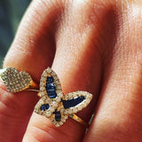 Sapphire and Diamond Butterfly Ring - Lexie Jordan Jewelry