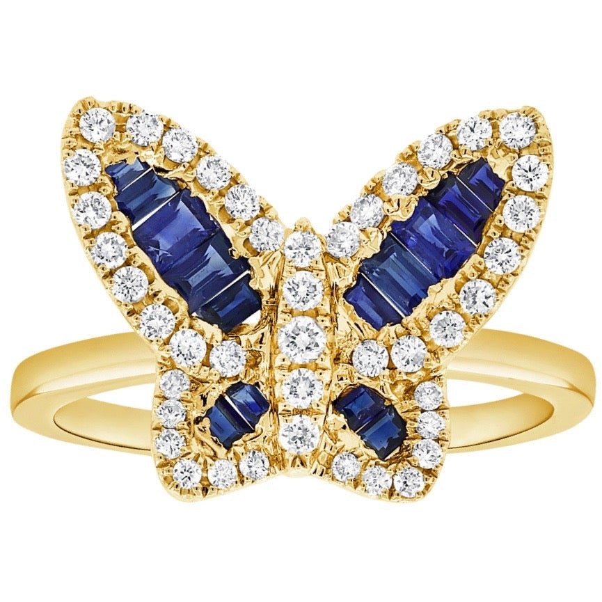 Sapphire and Diamond Butterfly Ring - Lexie Jordan Jewelry