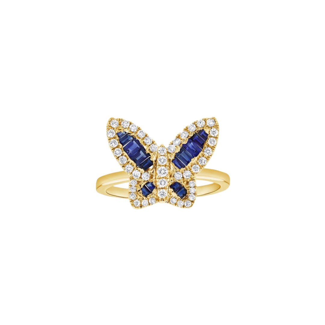 Sapphire and Diamond Butterfly Ring - Lexie Jordan Jewelry