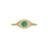 Sapphire or Peridot Evil Eye Ring | 14K Gold | Pave Diamonds - Lexie Jordan Jewelry