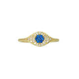 Sapphire or Peridot Evil Eye Ring | 14K Gold | Pave Diamonds - Lexie Jordan Jewelry