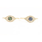 Sapphire or Peridot Evil Eye Ring | 14K Gold | Pave Diamonds - Lexie Jordan Jewelry