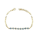 Semiprecious pear shaped bezel Paperclip Bracelet - Lexie Jordan Jewelry