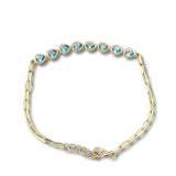 Semiprecious pear shaped bezel Paperclip Bracelet - Lexie Jordan Jewelry