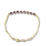 Semiprecious pear shaped bezel Paperclip Bracelet - Lexie Jordan Jewelry