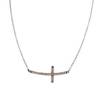Sideways Cross Diamond Necklace - Lexie Jordan Jewelry