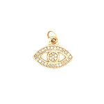 Small 14K Gold Diamond Evil Eye Charm - Lexie Jordan Jewelry