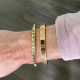 Solid Gold Pyramid Spike Bangle - Lexie Jordan Jewelry