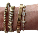 Solid Gold Pyramid Spike Bangle - Lexie Jordan Jewelry