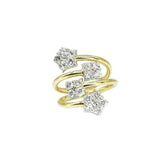 Stackable Diamond Flower Rings | 18K Gold | Organic Design - Lexie Jordan Jewelry