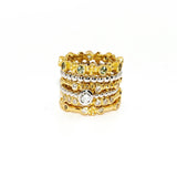 Stackable Diamond Ring | 18K Gold | Beaded Band - Lexie Jordan Jewelry
