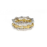 Stackable Diamond Ring | 18K Gold | Rope Twist and Flower Band - Lexie Jordan Jewelry