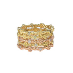 Stackable Diamond Ring | 18K Gold | Rope Twist and Flower Band - Lexie Jordan Jewelry