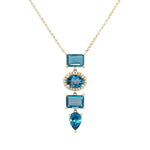 Topaz multi shaped diamond drop necklace - Lexie Jordan Jewelry