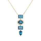 Topaz multi shaped diamond drop necklace - Lexie Jordan Jewelry