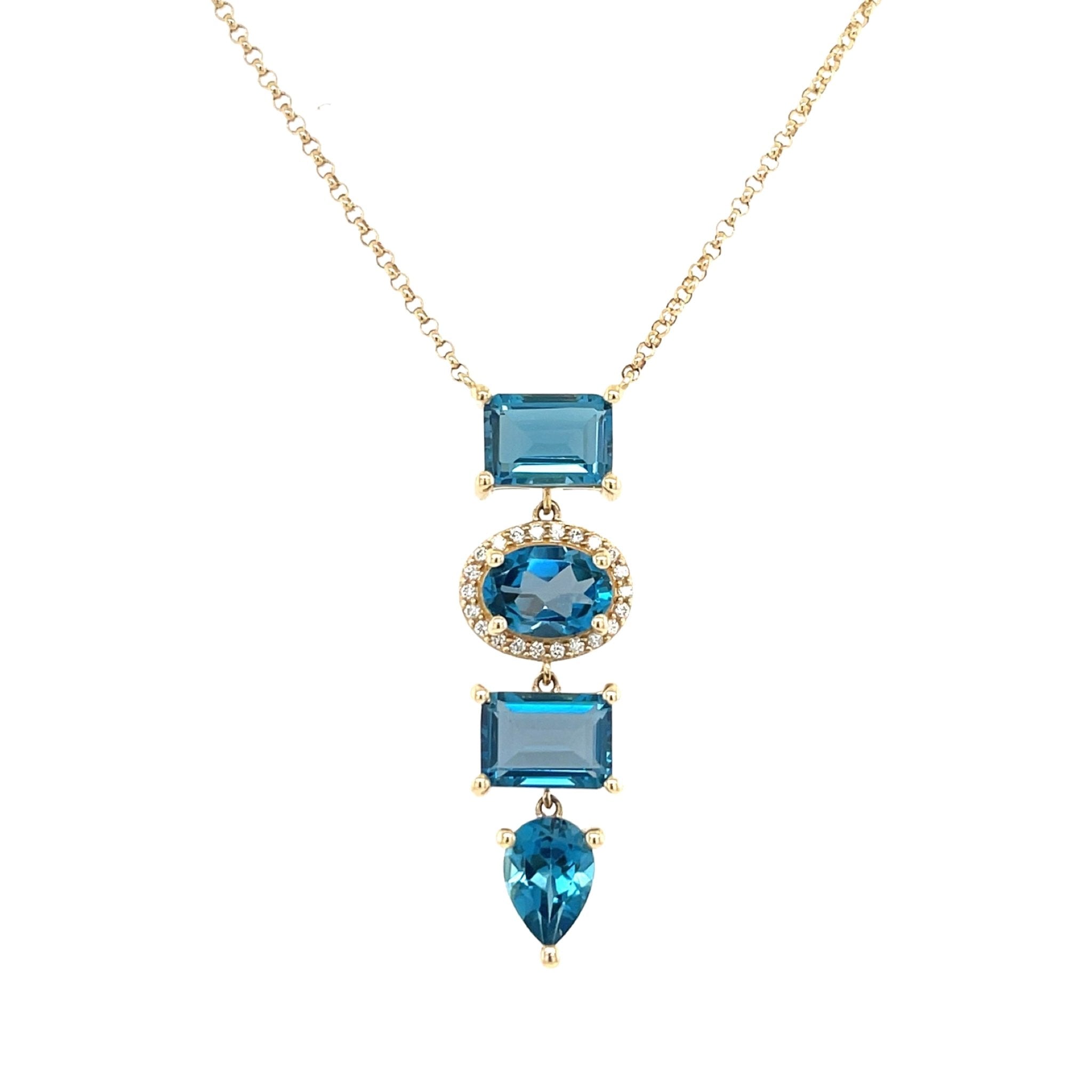 Topaz multi shaped diamond drop necklace - Lexie Jordan Jewelry
