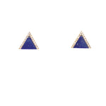 Triangle Lapis Diamond Studs - Lexie Jordan Jewelry