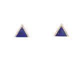 Triangle Lapis Diamond Studs - Lexie Jordan Jewelry
