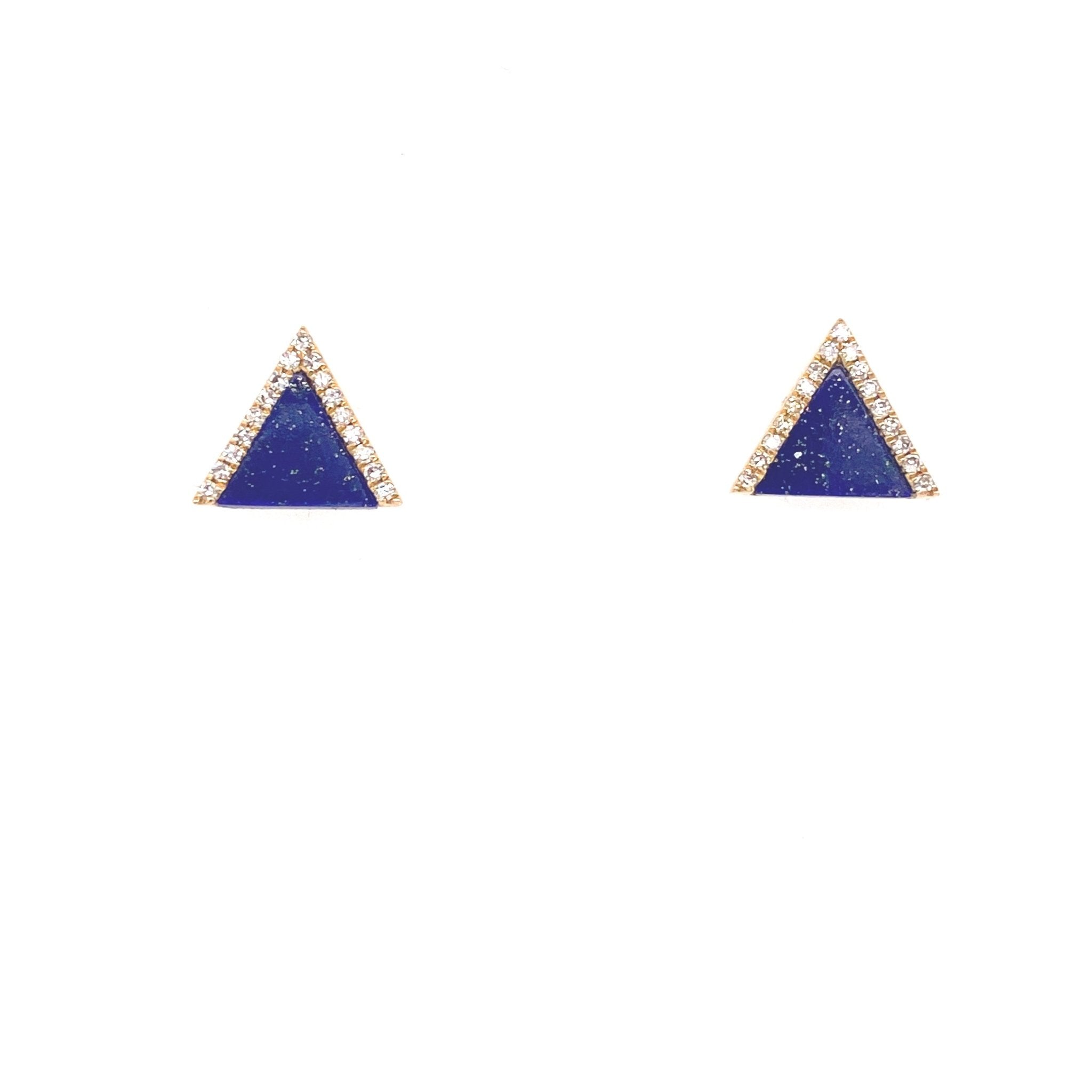 Triangle Lapis Diamond Studs - Lexie Jordan Jewelry