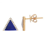 Triangle Lapis Diamond Studs - Lexie Jordan Jewelry