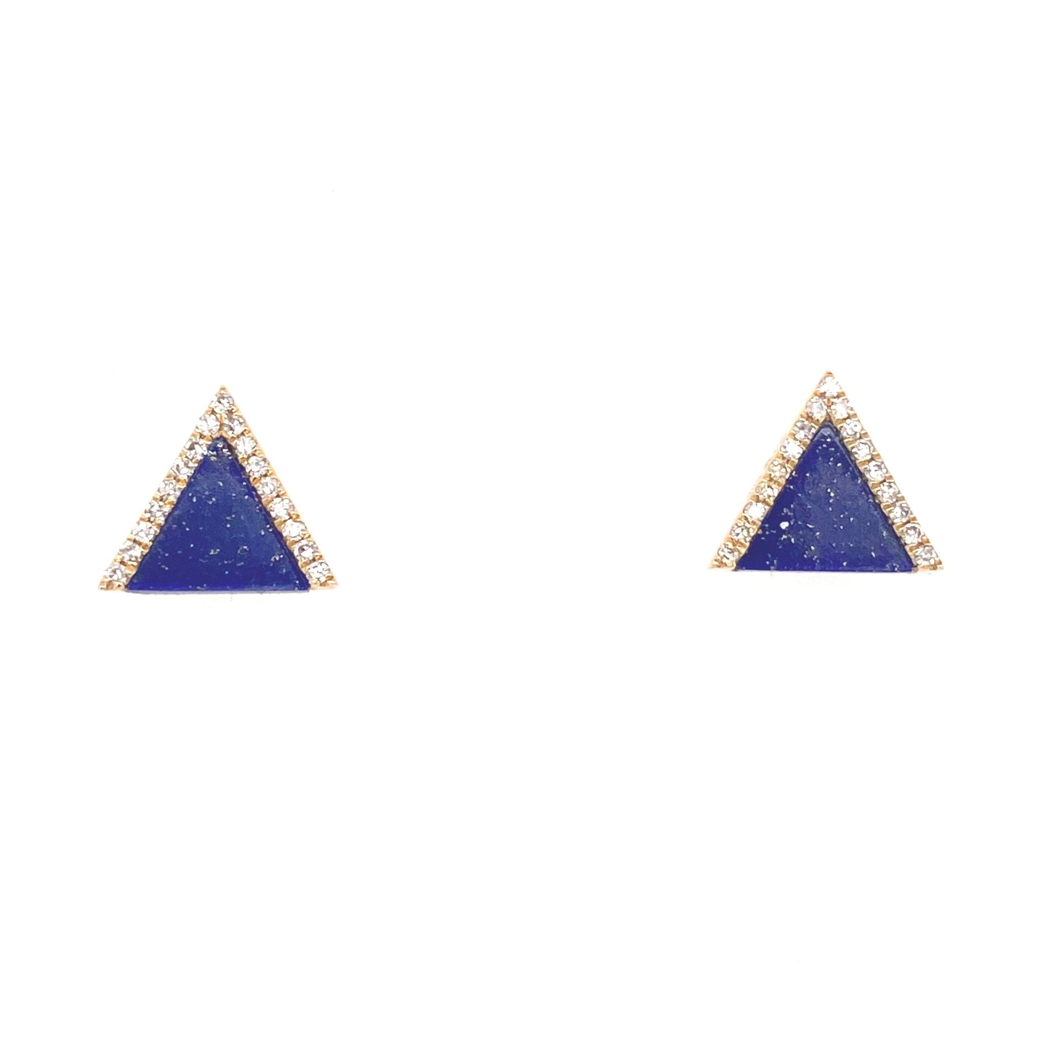 Triangle Lapis Diamond Studs - Lexie Jordan Jewelry